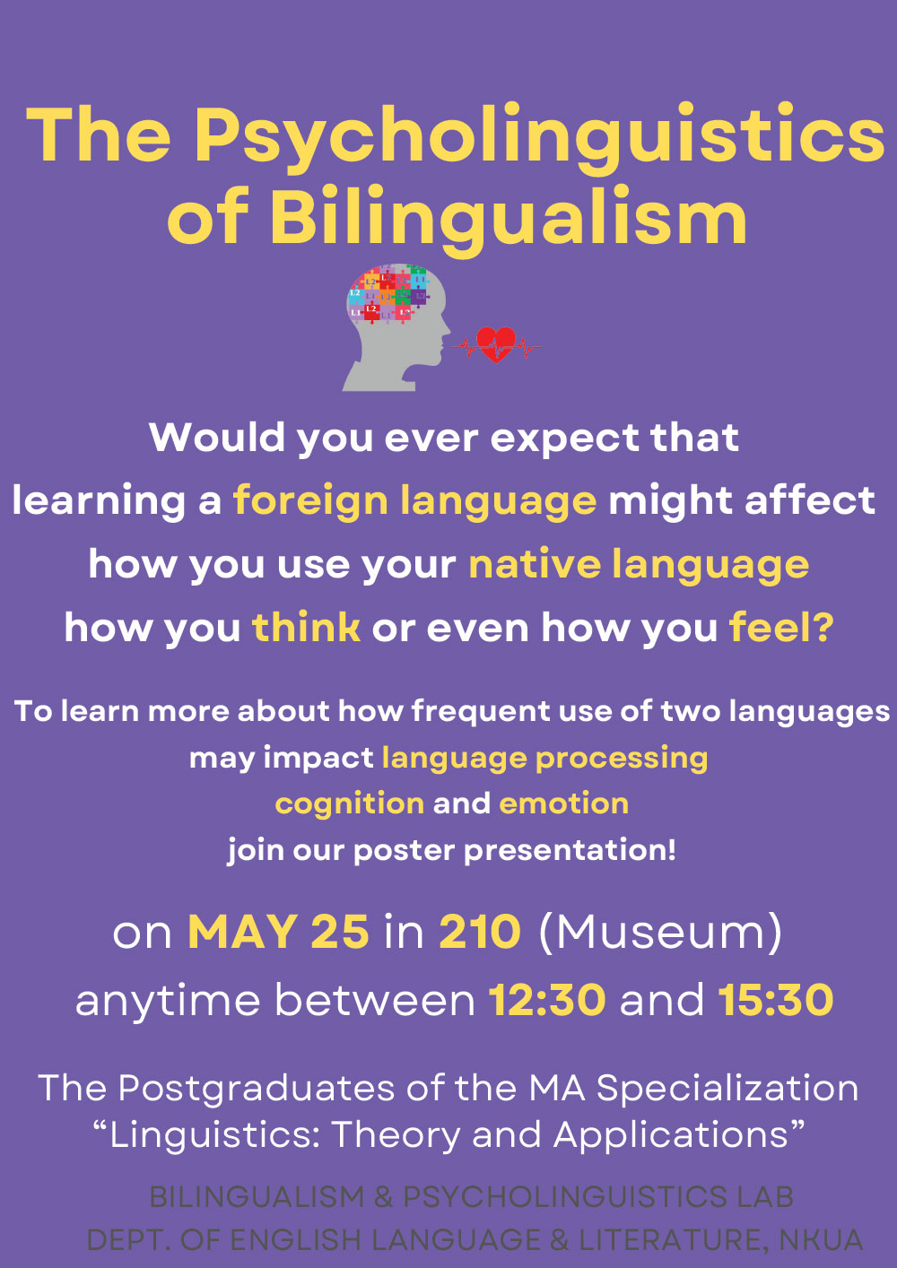 Poster The Psycholinguistics of Bilingualismr